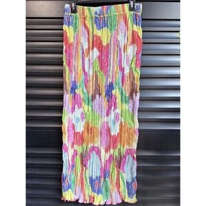 Celia B Bold Bright Maxi Skirt Crinkle Broomstick Large